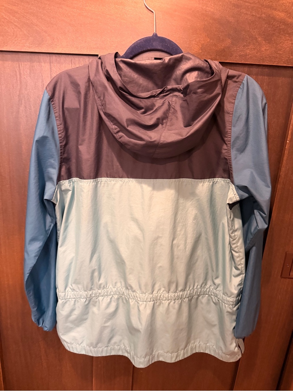 The North Face womens Three-Tone Pullover Rain Anorak - Brown, Light Blue & Blue - Picture 4 of 4